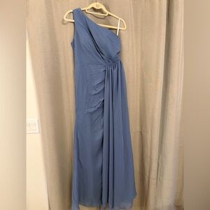 Elegant Blue One-Shoulder Dress